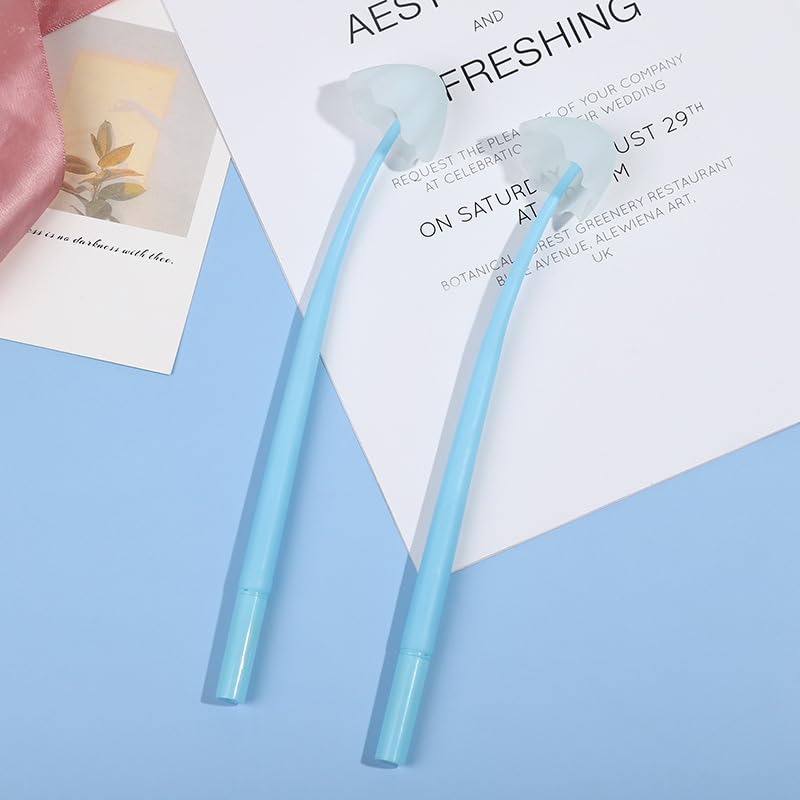 Funny live 6 Pcs/Set Mushroom Rollerball Pens, Bendable Gel Rollerball Pens Free to Bend, Soft Leaves Touch Comfortably, 0.5mm Black Ink, Office Home Bedroom Decoration - Image 5
